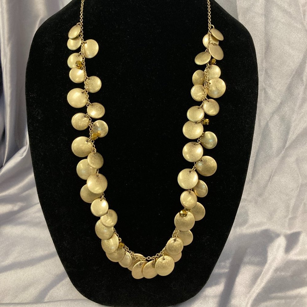 Joan Rivers Metal Discs Necklace 34" with 3" extender in Gold or Silver